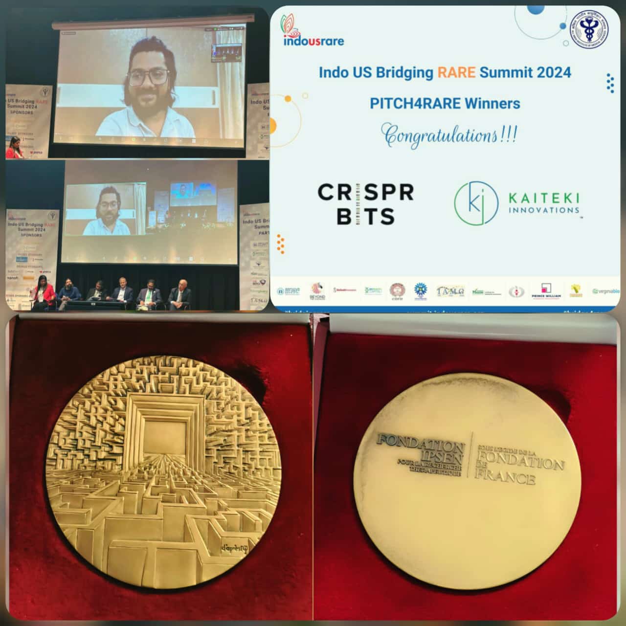 Pitch4Rare winner collage showing Kaiteki Innovations and recognition materials