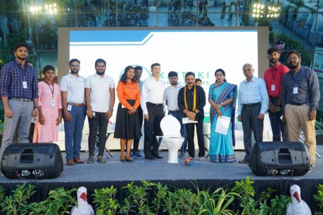 Kaiteki launch event with GUKO bidet displayed on stage